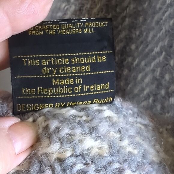 Coat Wool Gray Tapestries Ireland Limited Wool Coat Large - Picture 8 of 10